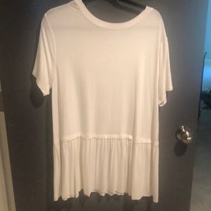 White Relaxed Peplum Shirt